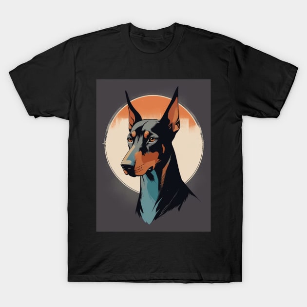 Doberman Dog 4 - Japanese Retro Art T-Shirt by nextpensive